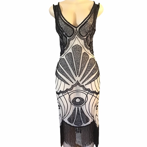 Unique Vintage Flapper-like Sheer Dress NWT - Picture 2 of 13